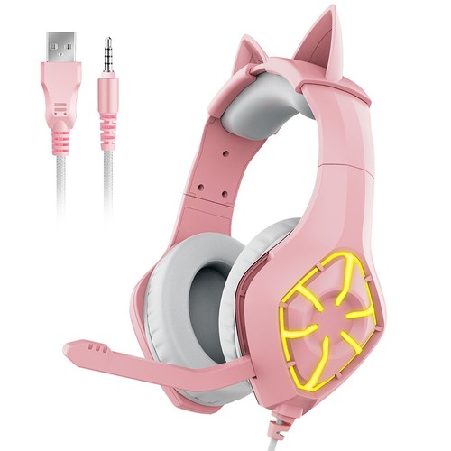 Gaming Headset with Detachable Cat Ears 