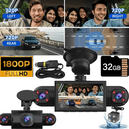 4K WiFi Dash Cam Recorder 4-Channel 360° Car Camera DVR Vehicle Video G-Sensor~ - Picture 2 of 13