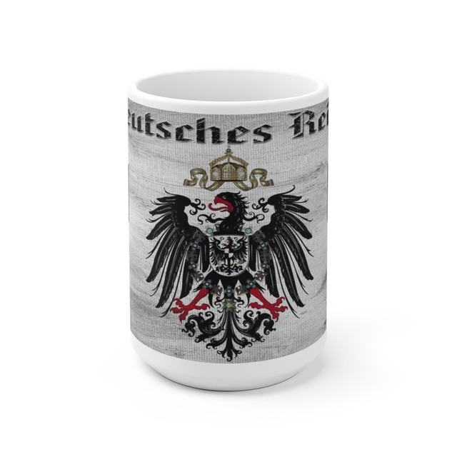 WW1 German coffee mug big 15oz Deutsches Reich Iron Cross Eagle EK 1914