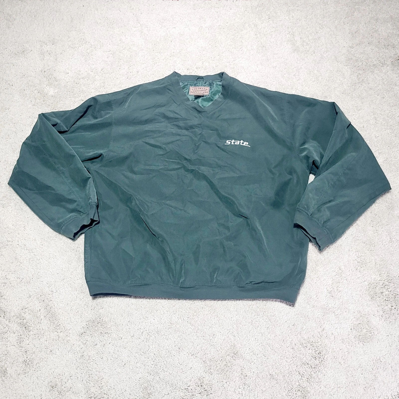 Vtg Colorado Timberline Michigan State Pullover Windbreaker Jacket Men L Green
