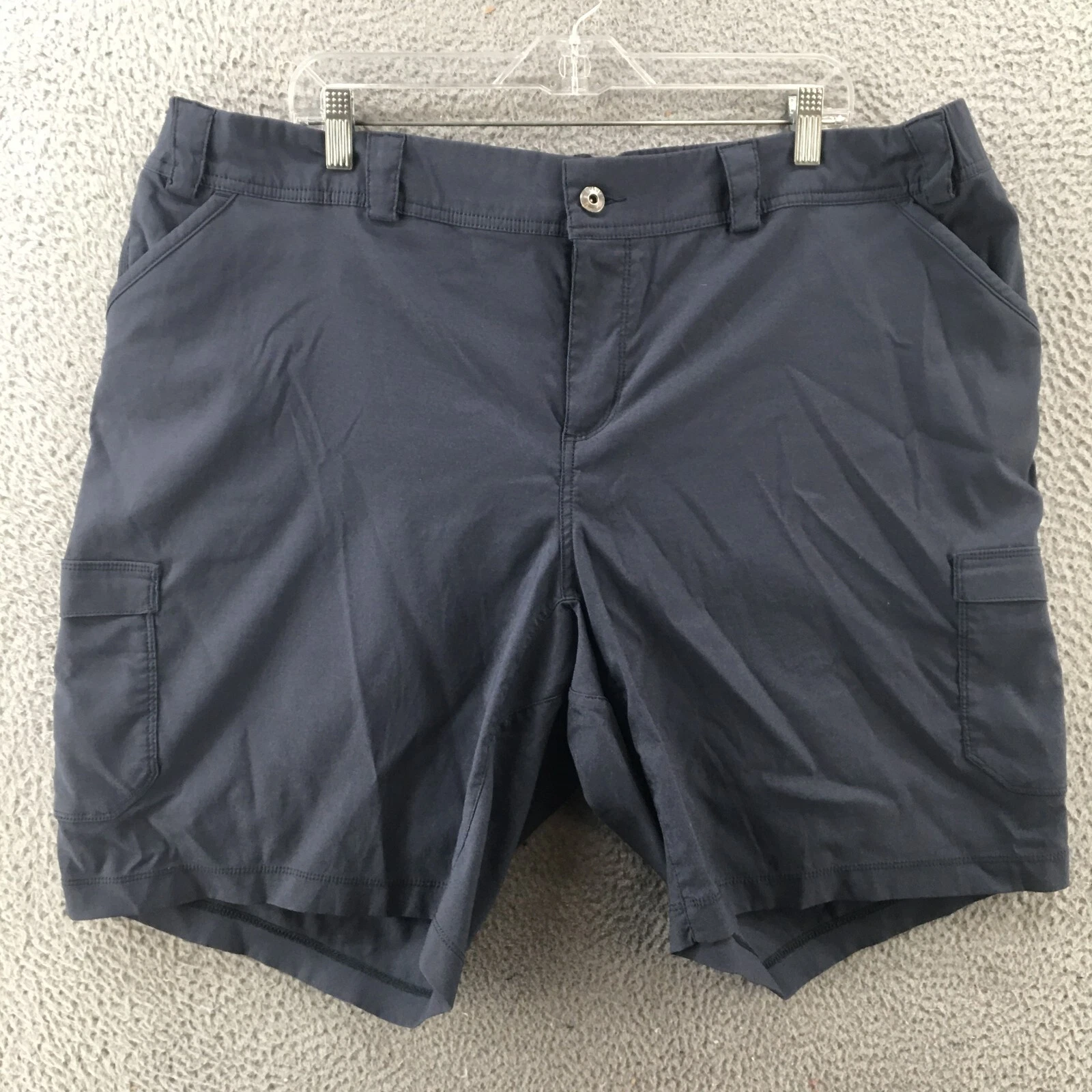 Duluth Trading Co Cargo Shorts Mens 22W (actual 40x9) Blue Mid Rise Flat Front