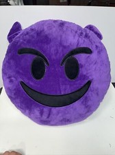 Cojín Almohada Emoji Diablo Púrpura 17" Súper Suave Emoji Envío Gratis