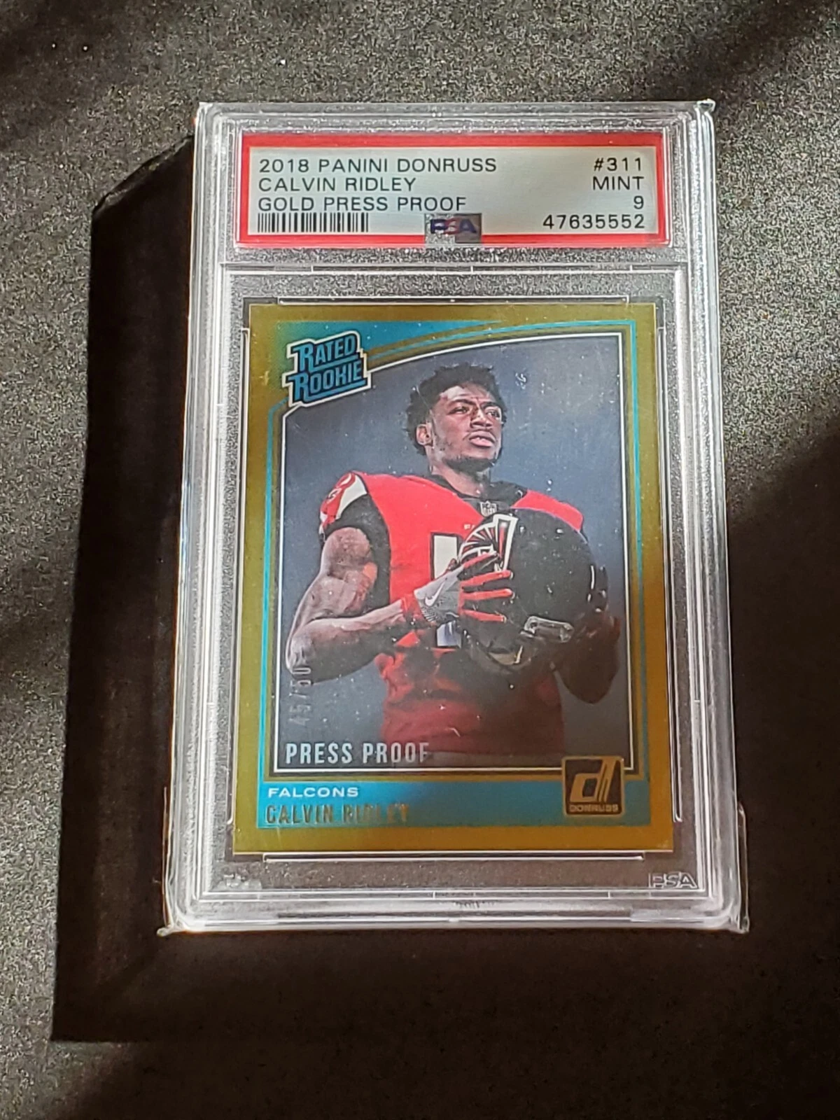 Calvin Ridley Panini Donruss #311 Gold Press Proof