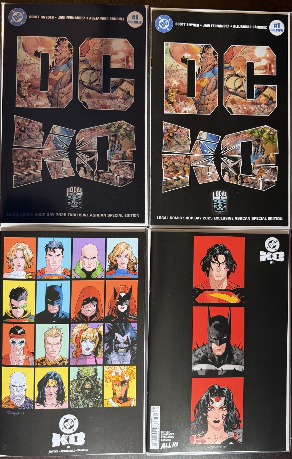 DC K.O. #1 1st/2nd Print Mora CVRs + DC KO LCSD Ashcan Set Includes Foil New!!!!