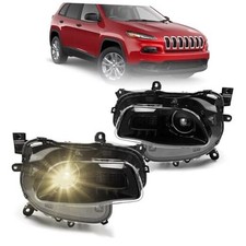 Halogen Headlight Assembly for Jeep Cherokee 2014-2018, OEM-Style A Pair