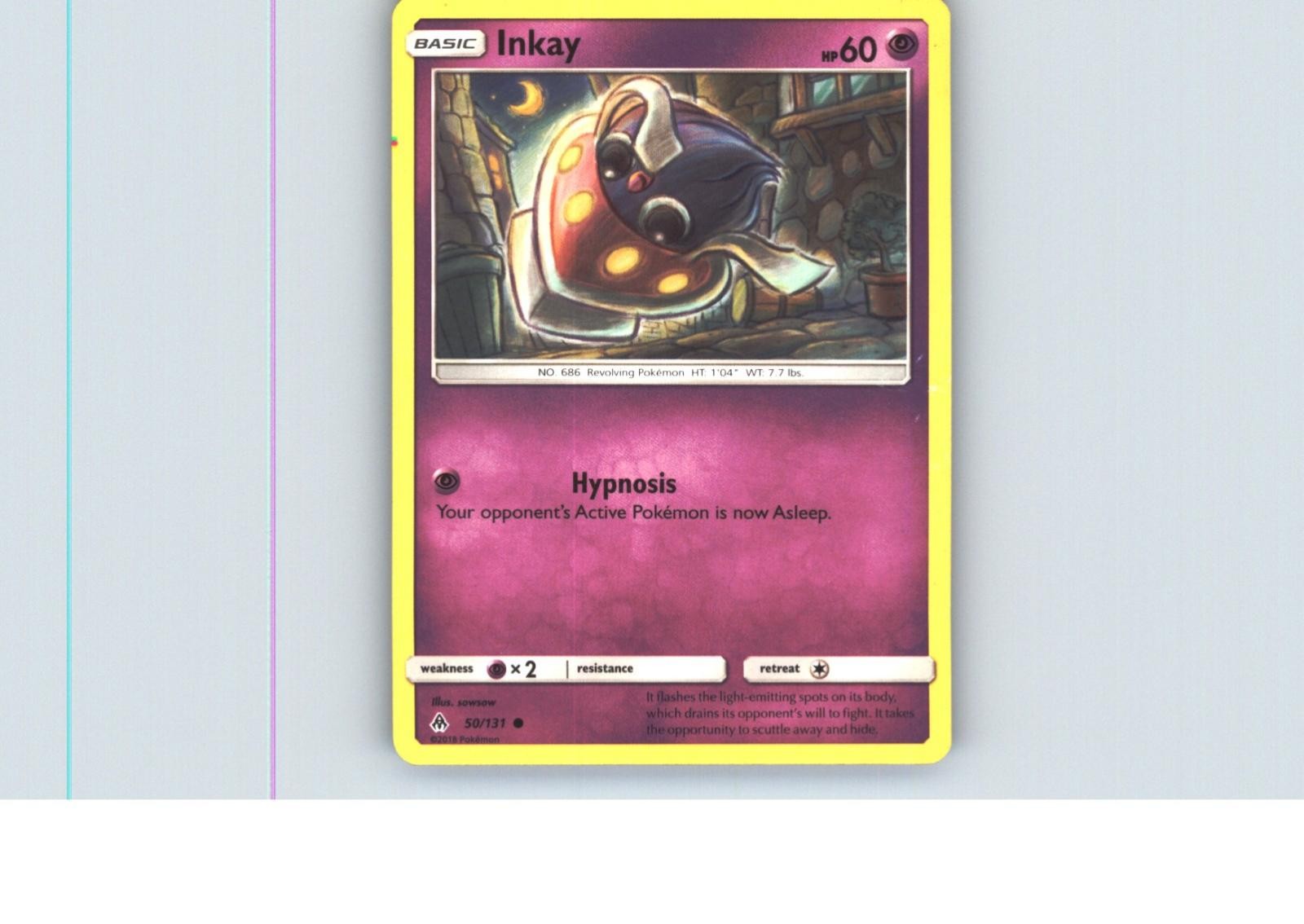 Inkay 50/131 Common Forbidden Light Pokemon Near Mint
