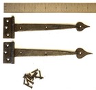 VINTAGE HORTON BRASSES PAIR OF FORGED IRON HEART STRAP HINGES;MADE 1993 EXC COND — photo 2