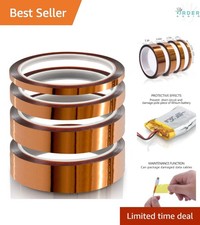 High Temp Kapton Tape Polyimide 4 Rolls 1/4 to 1 inch Electrical Insulation