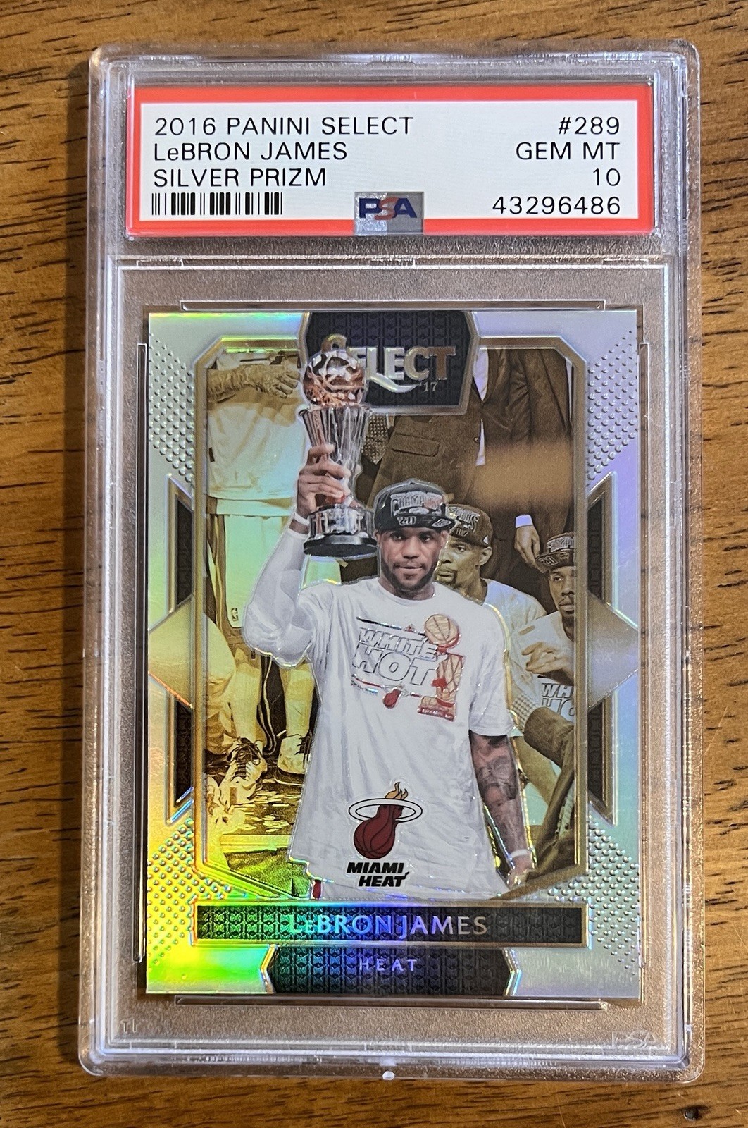 2016 PANINI SELECT SILVER PRIZM LEBRON JAMES #289 PSA 10