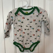 John Deere Gray Long Sleeve Bodysuit Size 9-12 Months