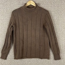 J.Crew Always Oarsman Sweater Womens XS Brown Roll Neck Cotton Ribbed Cotton 237