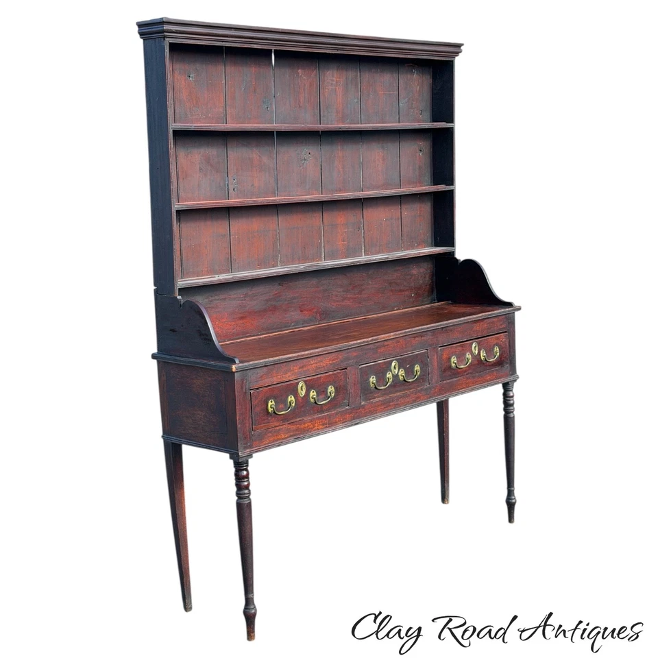 Antiguo armario tocador galés nogal acabado antiguo siglo XVIII George Foto 3 de 4