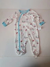 New Koala Baby Size 0-3 Months Snowman Snowflake Winter Snap Sleeper Pjs Outfit