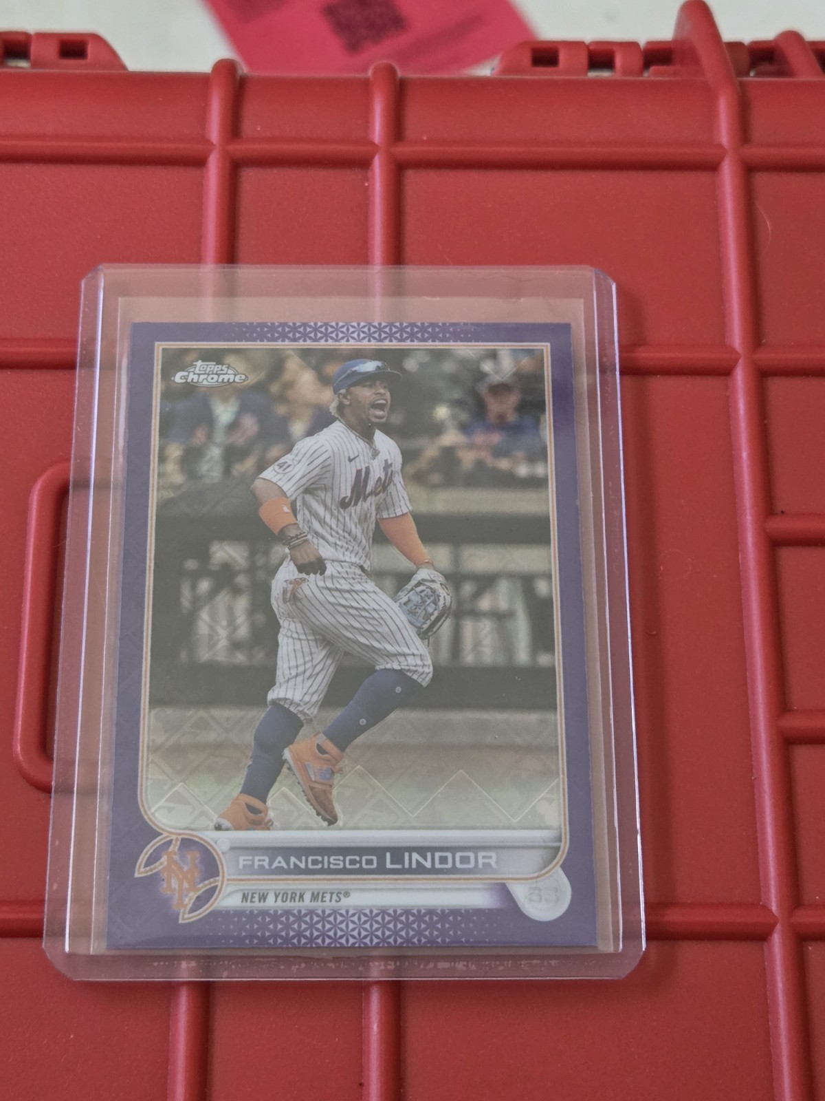 2022 Topps Chrome Logofractor FRANCISCO LINDOR Purple Refractor 90/250 Mets #107