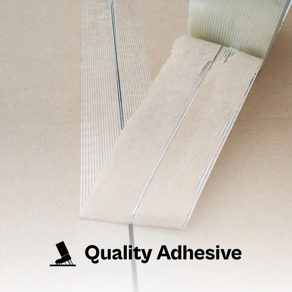 Прозрачная лента из стекловолокна с нитью накаливания эконом-класса 2 дюйма x 60 ярдов 4 мил 48 рулонов - Изображение 4 из 4