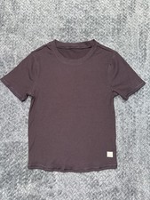 Vuori Women s Pose Fitted Tee Espresso Brown Ribbed Size Small