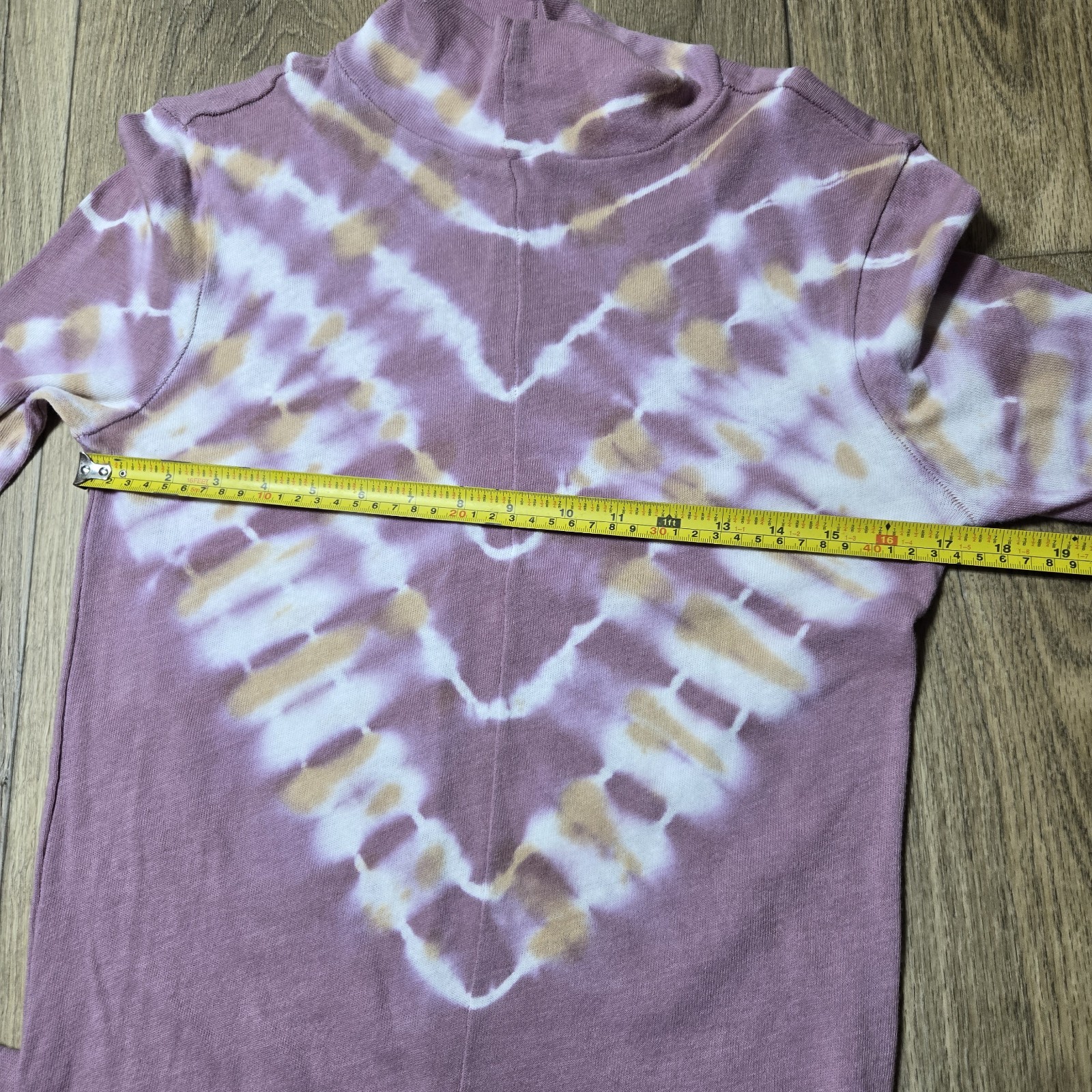 We The Free Free People Psychedelic Tie-Dye Turtleneck Top Size Large 