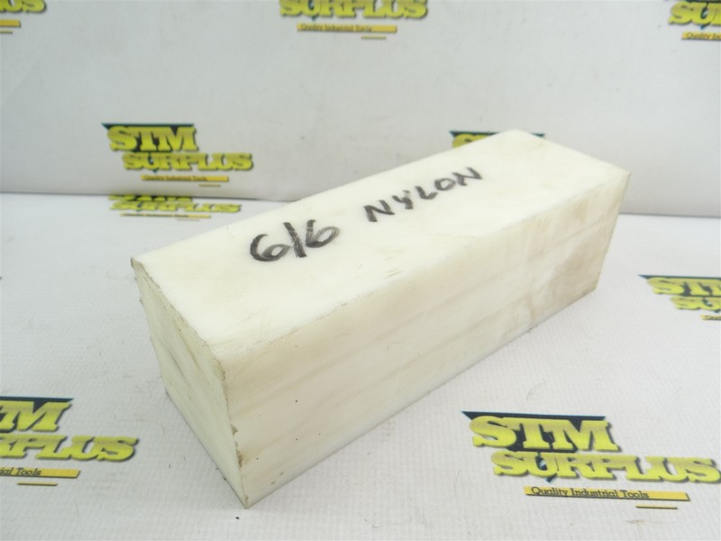 3LB PIECE OF NYLON MACHINABLE PLASTIC BAR STOCK 3" X 3" X 9-1/4"
