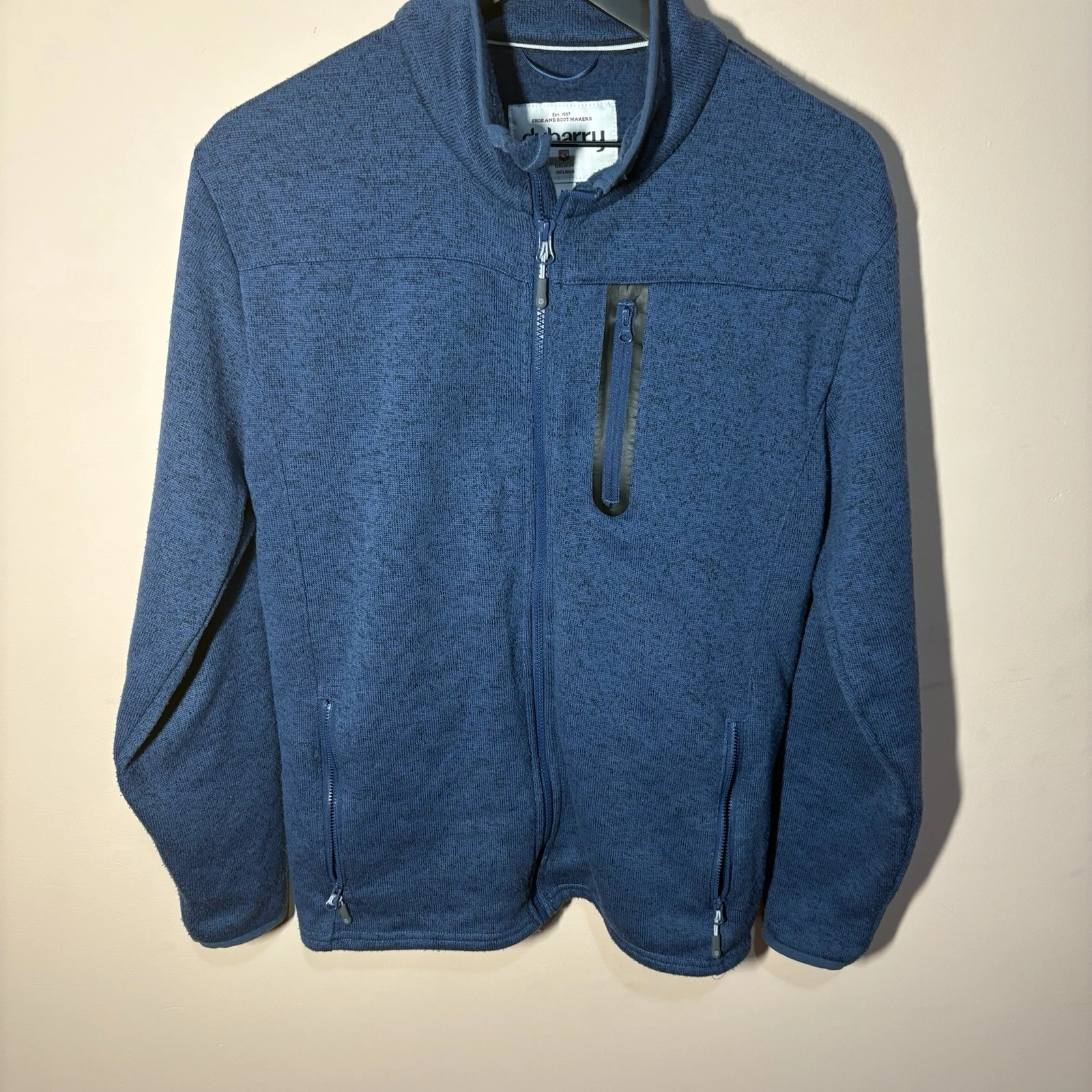 Dubarry of Ireland Men’s Medium Full Zip Fleece Jacket Blue Outdoor Casual Warm