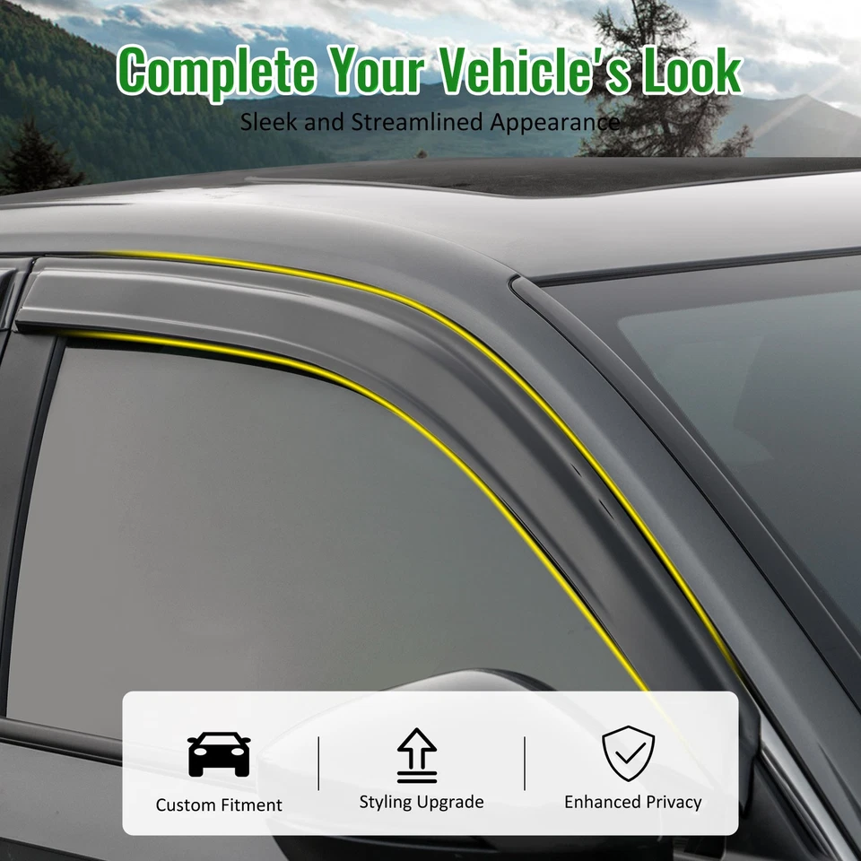 Se adapta a Honda Civic 1988-1989 hatchback acrílico viseras protector de lluvia deflector Foto 4 de 4