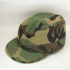 USGI Military Issue Woodland Camo BDU Patrol Cap Army Field Cover Hat 7-1/2