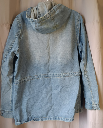 CI Sono Denim Jacket with Hood Blue Full Zip with Waist Adjustable Women's XL - Picture 11 of 20