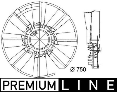Fan Wheel, engine cooling MAHLE CFW 34 000P