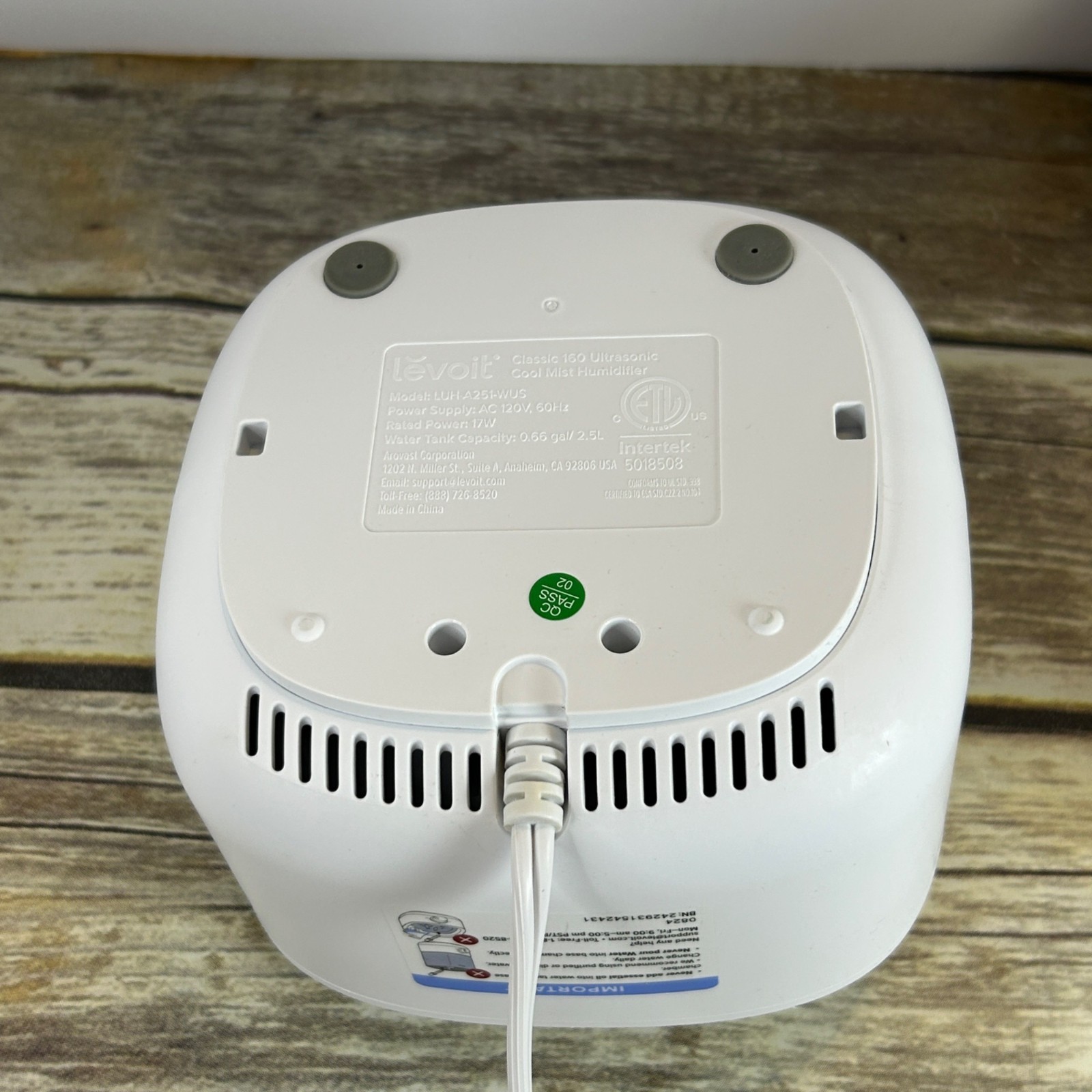 Levoit Classic 160 Ultrasonic Cool Mist Humidifier With Adjustable Knob Control