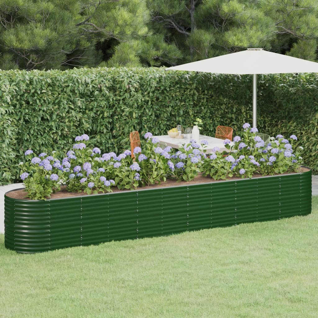 Fioriera Rialzata vidaXL Verde Acciaio 440x80x68 cm | Prezzo Migliore