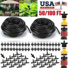 50/100FT Outdoor Water Sprinkler Misting Cooling System Garden Nozzle Irrigation