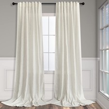 Natural Linen Back Tab Curtains 84 Inch Length for Living Room 2 Panel Pocket...