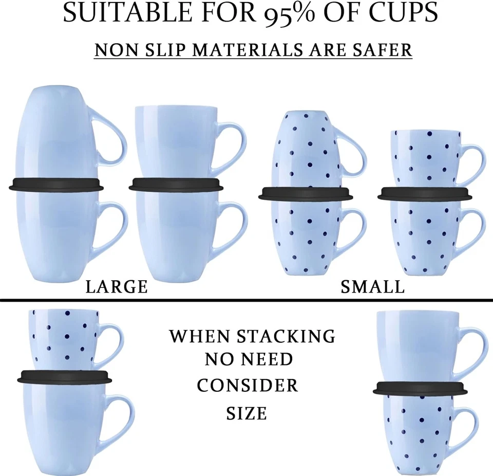 Apilador de tazas armario de cocina estante organizador para armario y despensa negro Foto 4 de 4