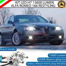 KIT MONO LED H7 AL QUARZO 360° ALFA ROMEO 166 RESTYLING 13600 LUMEN CANBUS 6500K