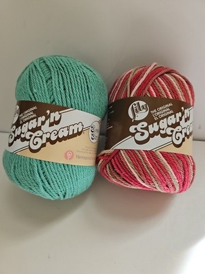 New Lot of 2 Lily Sugar 'n Cream 100% Cotton Yarn Rainforest/Damask Ombre 3-4oz