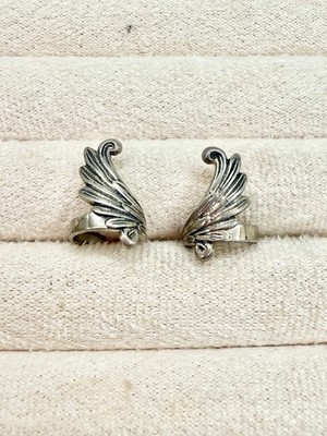 Matching Pair Of Stunning Angel Wing Ear Cuffs STERLING SILVER Vintage And Rare!