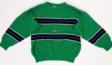 Vintage Irish Sweater KIDS Kelly Green Striped Crewneck Ireland St Patrick's Day