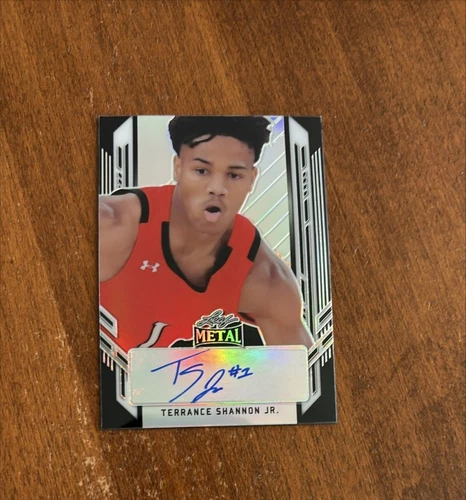Terrance Shannon Jr 2021-22 Leaf Metal Black Auto PA-TS1 /15 Timberwolves