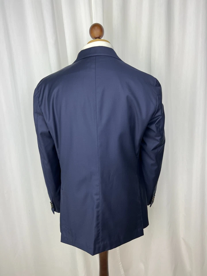 Abrigo deportivo liso Raffaele CARUSO x Loro Piana lana azul marino medio forrado 44US54IT Foto 4 de 4