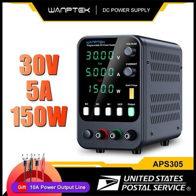 Lab Power Supply Adjustable DC 0-30V/5A Variable Internal Memories Signal Switch
