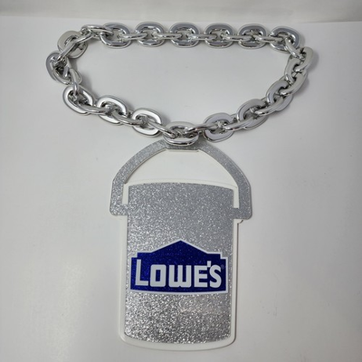 #ad Lowes x Justin Jefferson Glitter Bucket Chain Necklace Silver Ice Bucket Pendant $35.99
