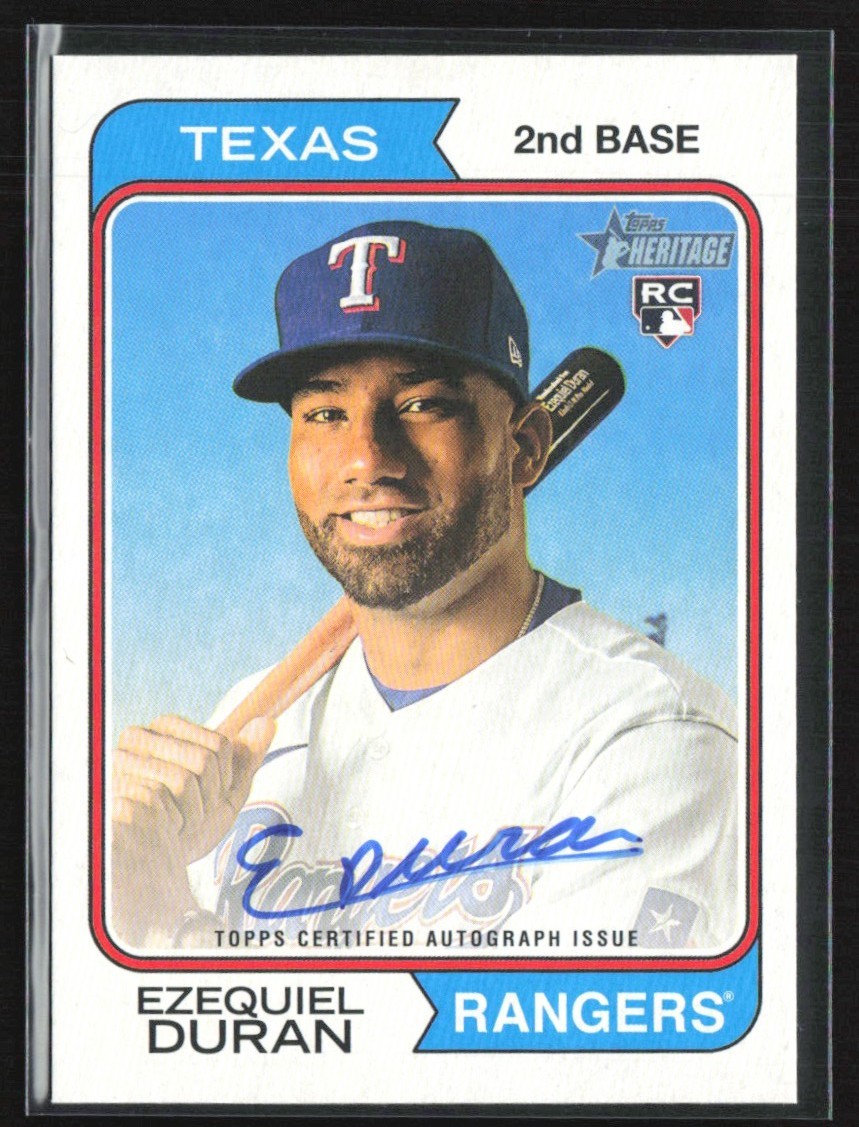 Ezequiel Duran 2023 Topps Heritage Real One Autographs RC Auto #ROA-ED Texas
