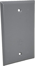 1-Gang Metallic Blank Weatherproof Outlet Cover, UL Listed, Gray