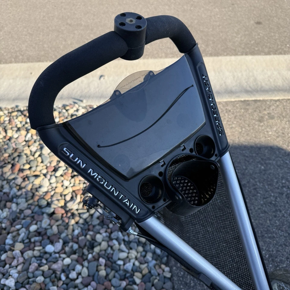 Sun Mountain Speed Cart V1 3 Wheel Golf Bag Cart Foldable Gray - Image 4 of 4