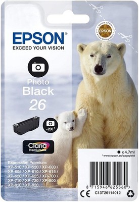 Original EPSON 26 PBK Photo C13T26114012 Druckerpatronen neu Angebot!