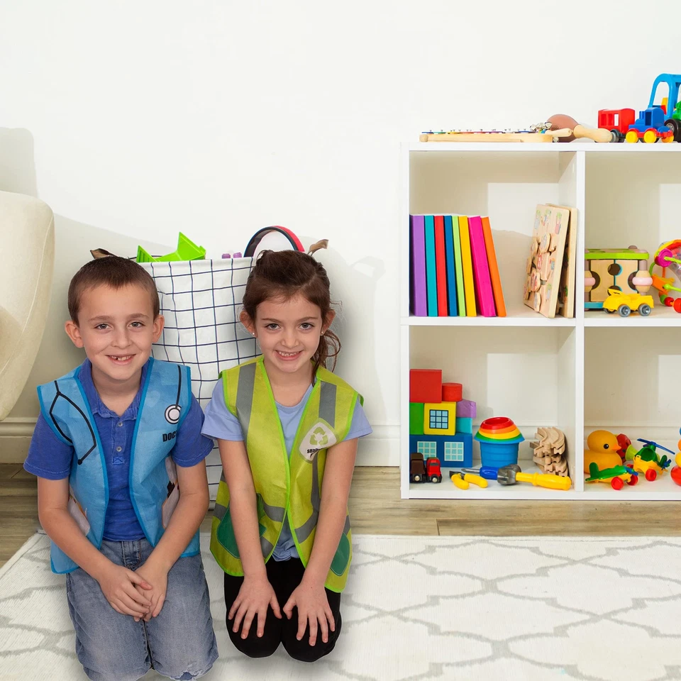 Ropa de vestir para niños pequeños - 7 piezas de chaleco - Juego escolar de juego simulado - Coche... Foto 2 de 4