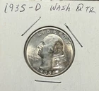 1935-D Washington Quarter - 90% Silver - Extremely Fine Condition