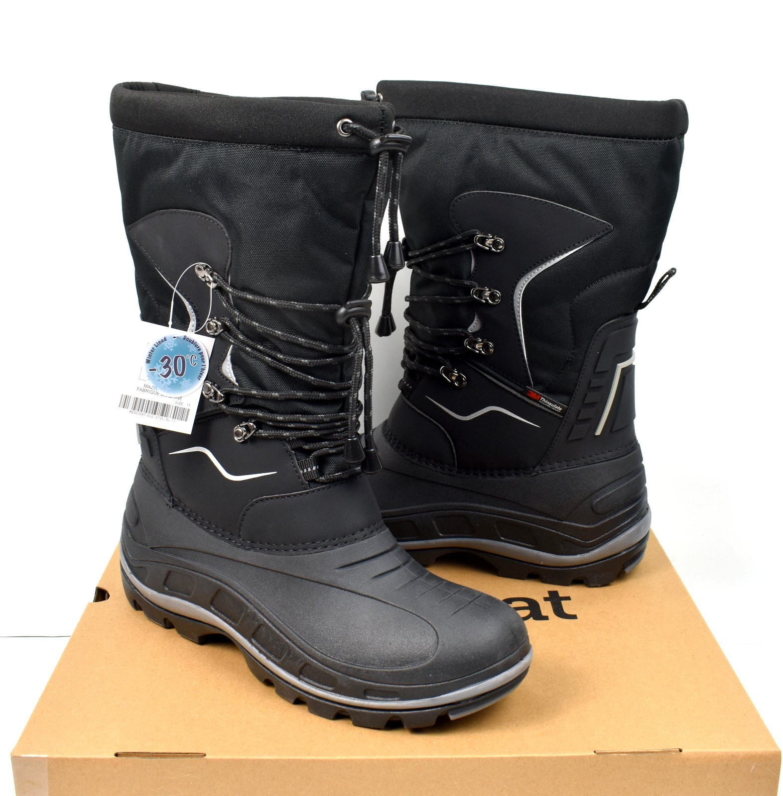 's Arctic Patrol Waterproof Tall Winter Snow Boots - Black