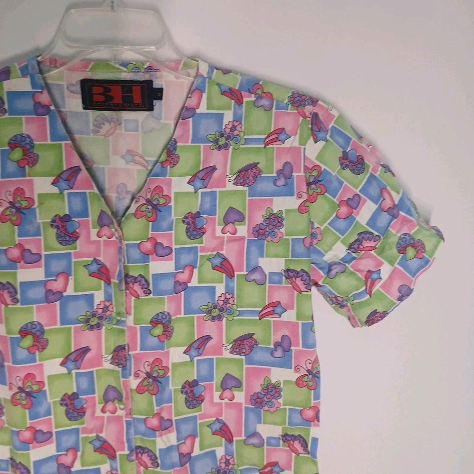 Beverly Hills Scrub Top Size Medium Womens Front Pockets - Image 4 of 4