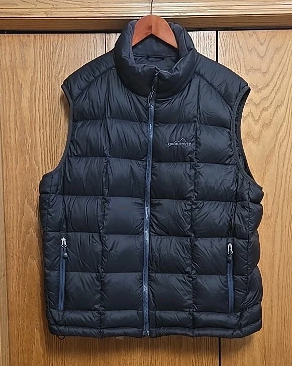 Eddie Bauer 365 800 Fill Power Goose Down Puffer Vest Men’s XL Black