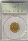 Gold 1902 $2.5 liberty Au 55 Pcgs